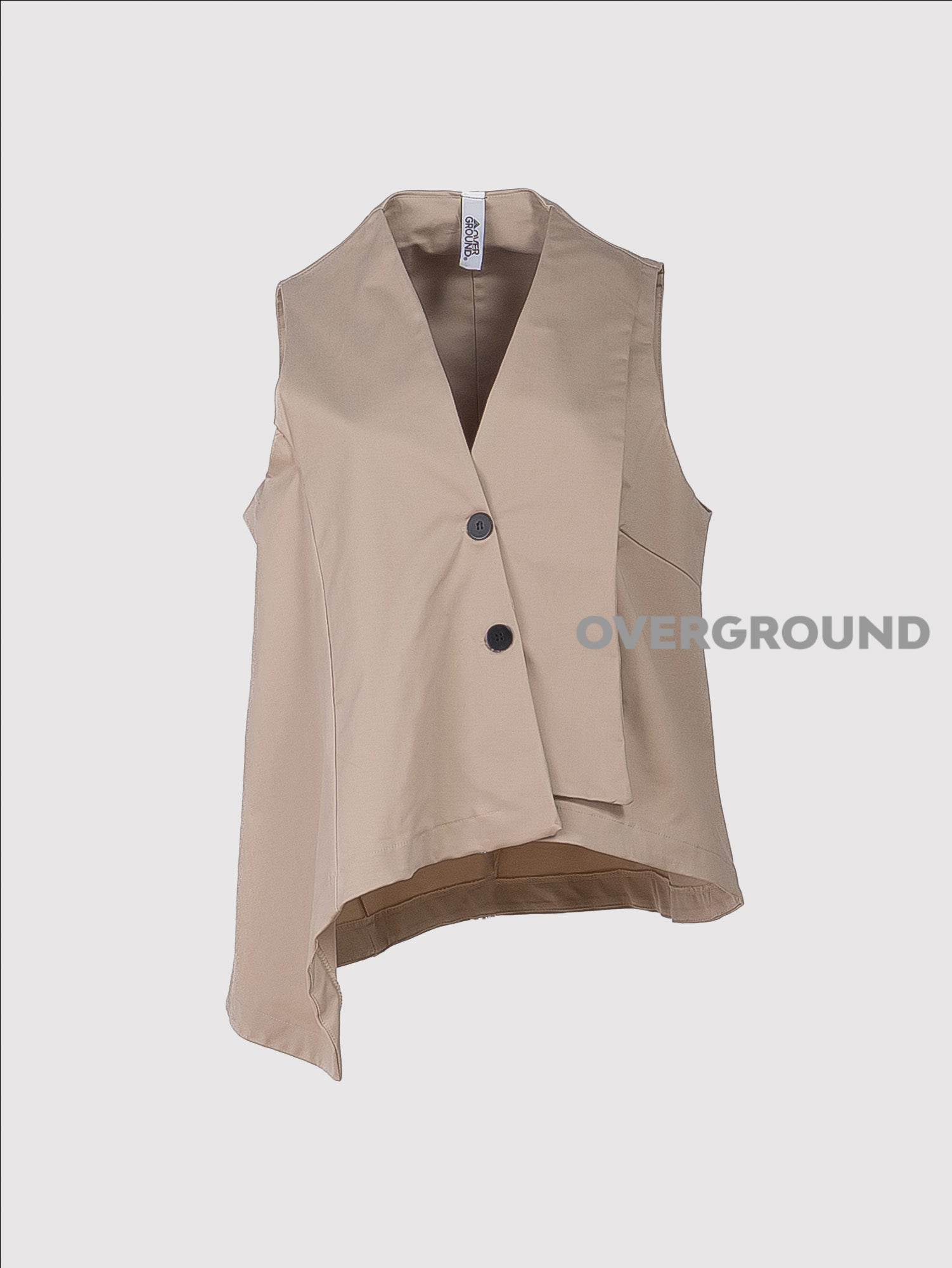 GILET OVER ASIMMETRICO CON PIEGA DAVANTI - OVERGROUND STORE 