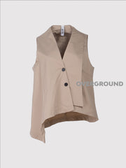 GILET OVER ASIMMETRICO CON PIEGA DAVANTI - OVERGROUND STORE 