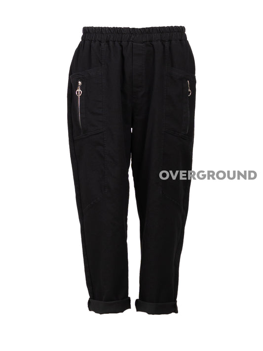 PANTALONE OVER CON TASCHE E CERNIERA