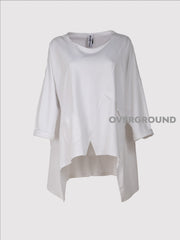 Maglia lunga asimmetrica con spacco davanti e tasca laterale - OVERGROUND STORE 