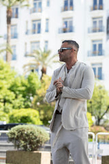 Cotton jacket, raw cut