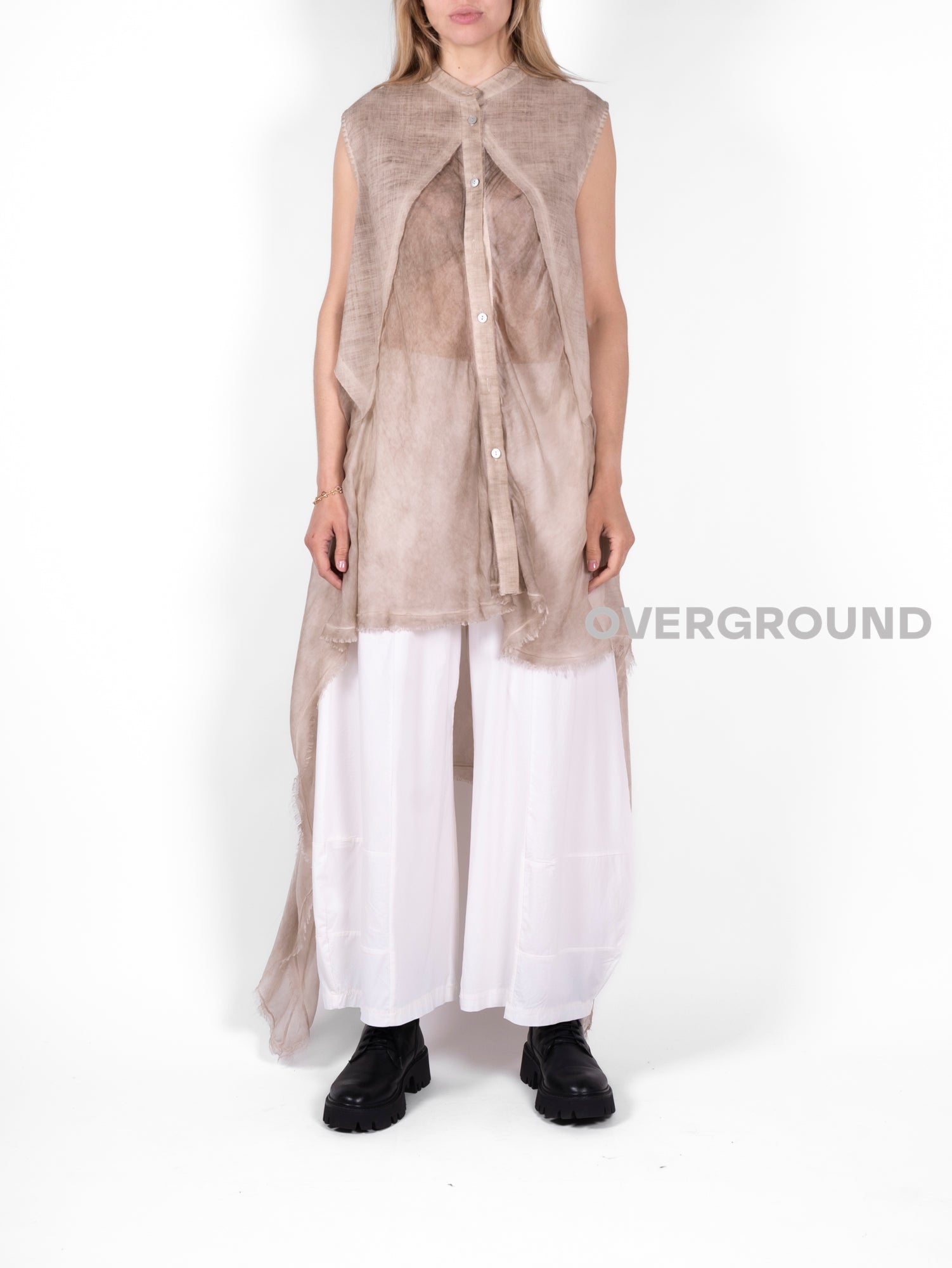 BLUSA OVER SMANICATA CON PUNTE LATERALI