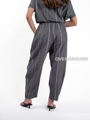 PANTALONE OVER RIGATO GAMBULE LARGO