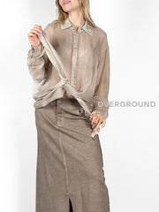 CAMICIA LUNGA OVER VELATA