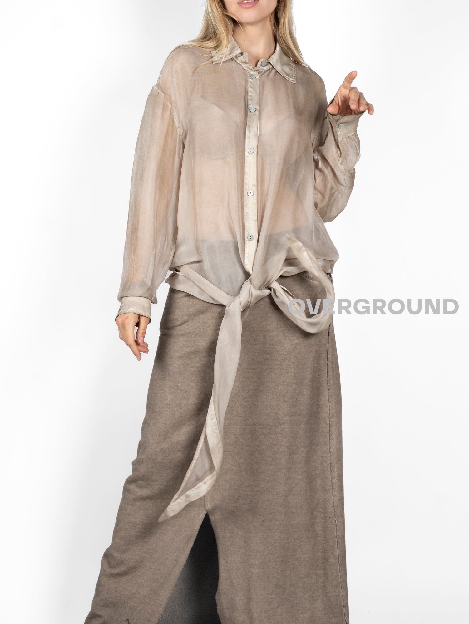 CAMICIA LUNGA OVER VELATA