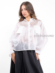 CAMICIA VELATA CON TASCHE DAVANTI