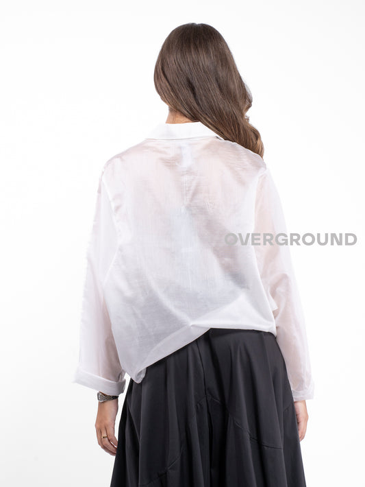 CAMICIA VELATA CON TASCHE DAVANTI