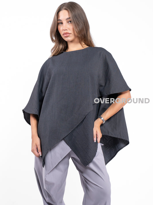 BLUSA OVER CON CUCITURA DAVANTI