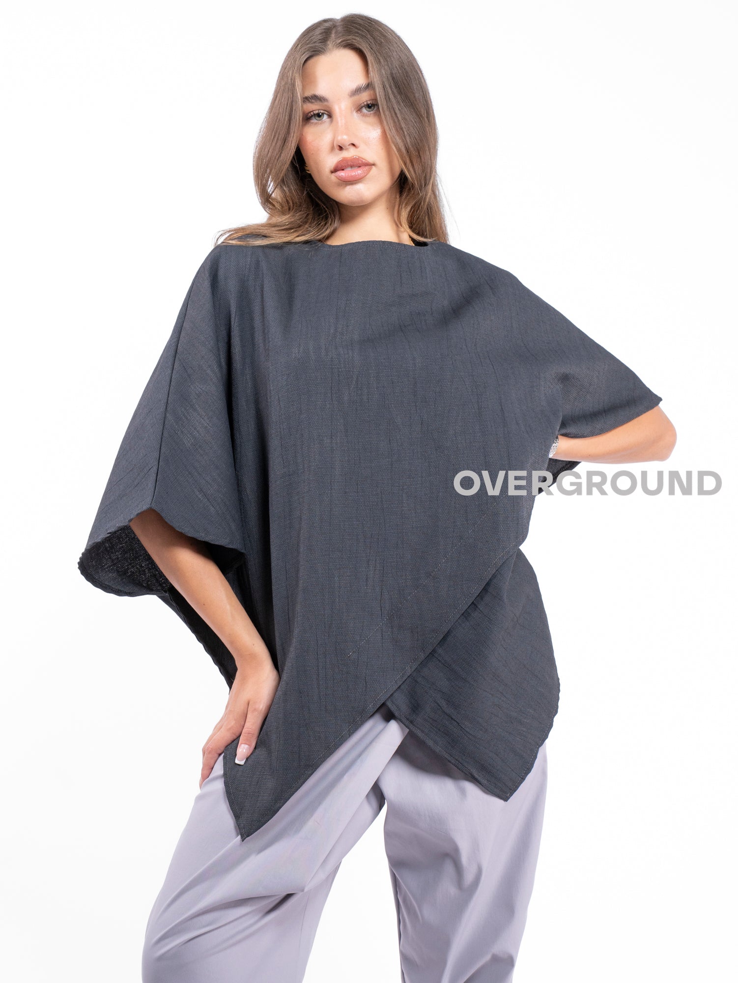 BLUSA OVER CON CUCITURA DAVANTI
