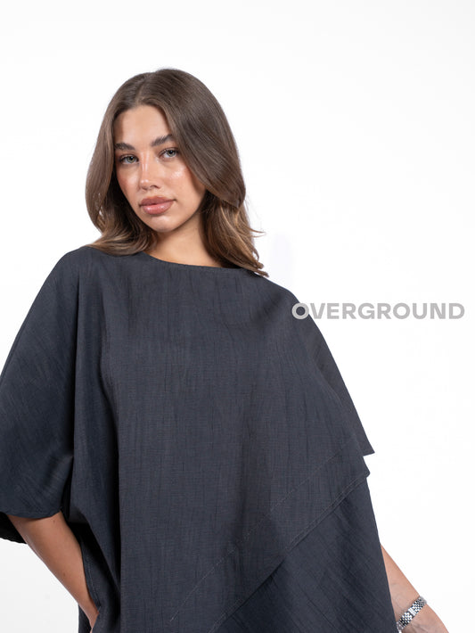 BLUSA OVER CON CUCITURA DAVANTI