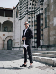PANTALONE COTONE GESSATO CON TASCHE DAVANTI - OVERGROUND STORE 
