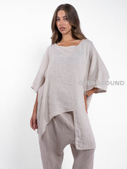 Maglia in Lino Asimmetrica