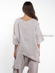 Maglia in Lino Asimmetrica