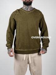 Washed round neck sweater