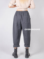 PANTALONE OVER XGROUND TESSUTO RIGATO