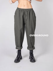 PANTALONE OVER XGROUND TESSUTO RIGATO